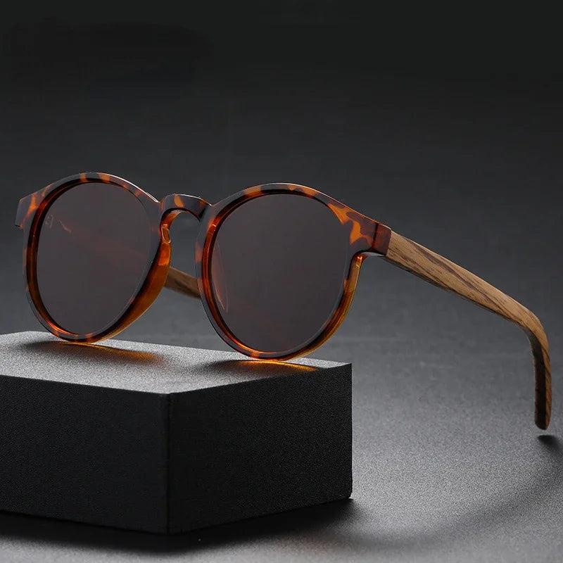 Herren-Sonnenbrille | Polarisiert & UV400 | Bambusbeine & Vintage-Design | Federscharniere