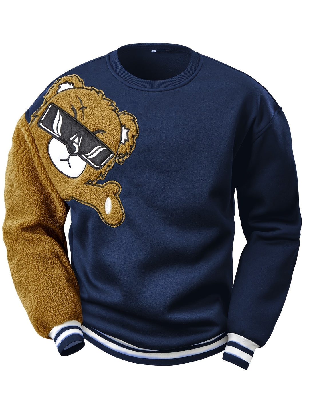 Herren Pullover | Teddybär Design | Lose Passform | Rundhalsausschnitt & lange Ärmel