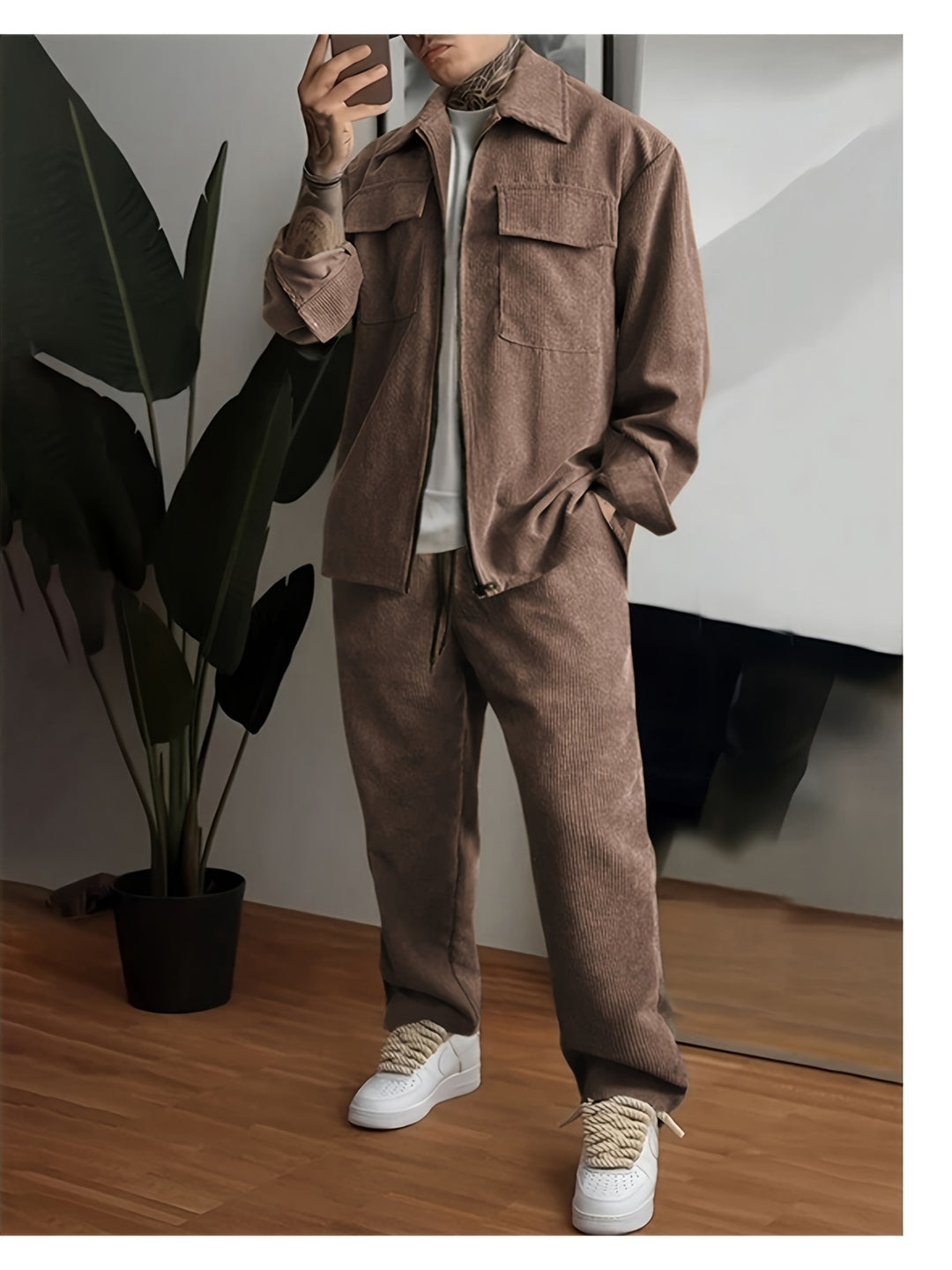 Herren Sport-Trainingsanzug | Gewebtes Polyester | Reißverschluss | Outdoor & Laufen