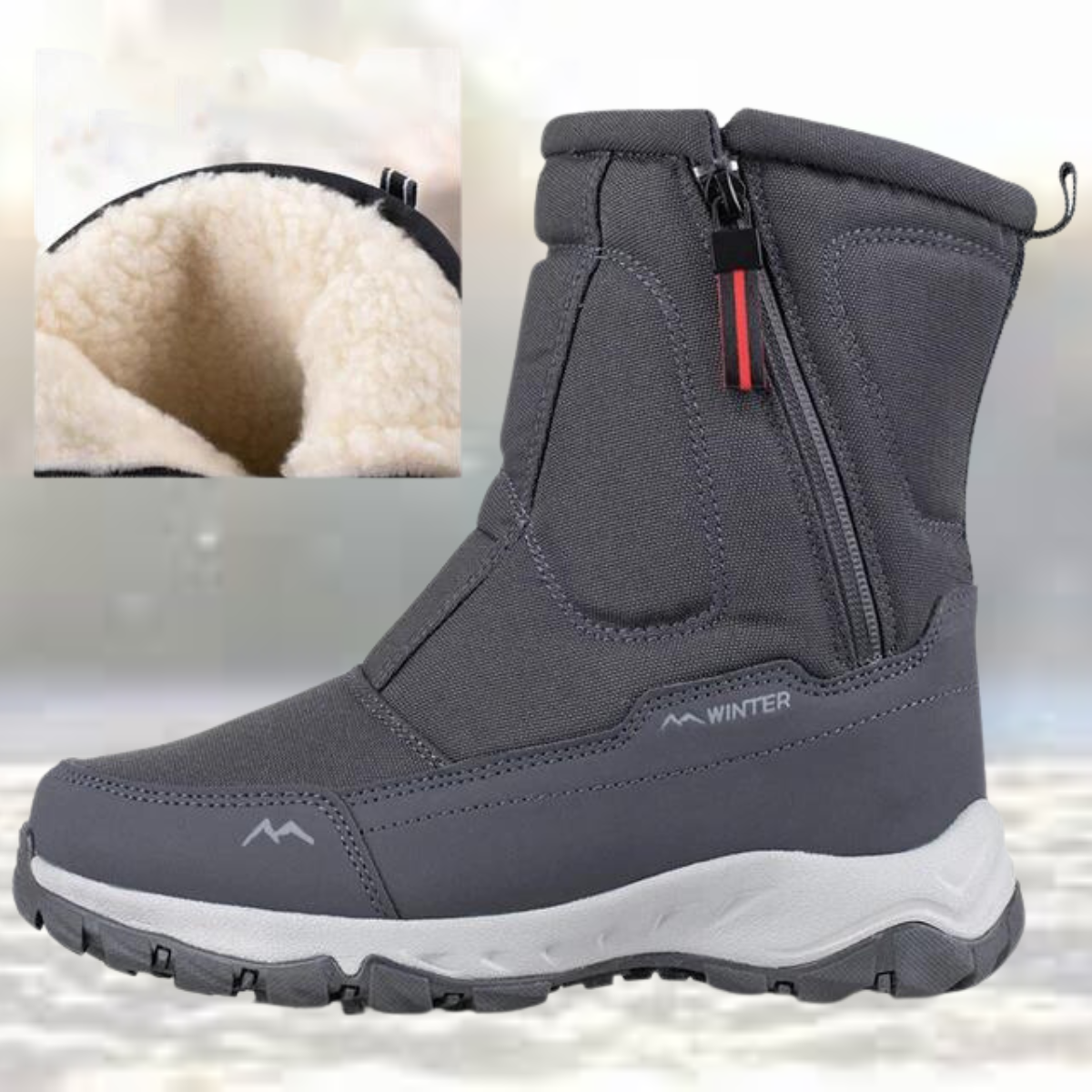 Elegante wadenhohe Schneestiefel kombinieren Stil und Funktion | Noud