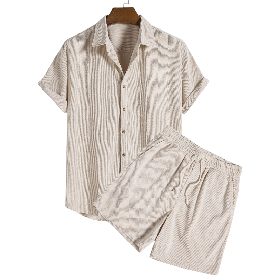 Herren-Sommer-Set | Kurzarm-Shirt & Shorts | Atmungsaktiv & leicht | Polyester