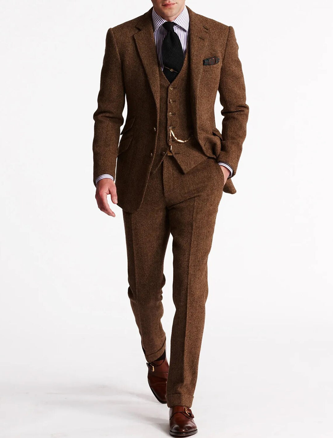 Elegantes 3-teiliges Herrenset mit klassischem Blazer, Weste und Hose für zeitlosen Stil | Stijn