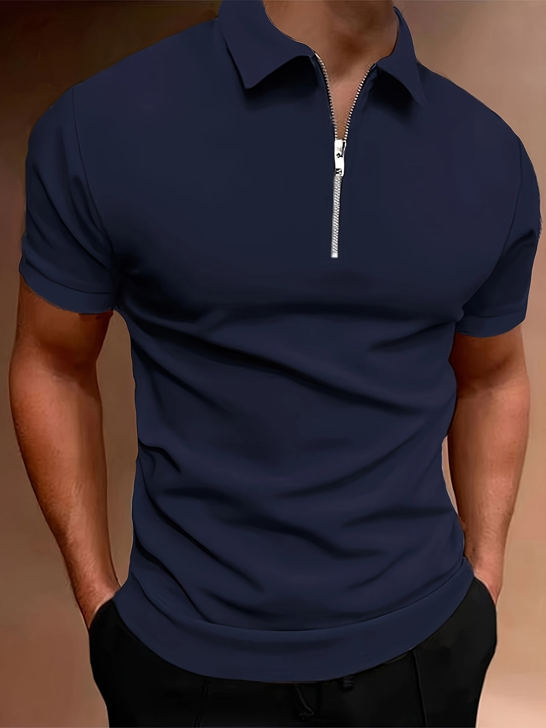 Herren-Golf-Shirt | Stretch & Reißverschluss | Lässig & Stylisch | Unifarben