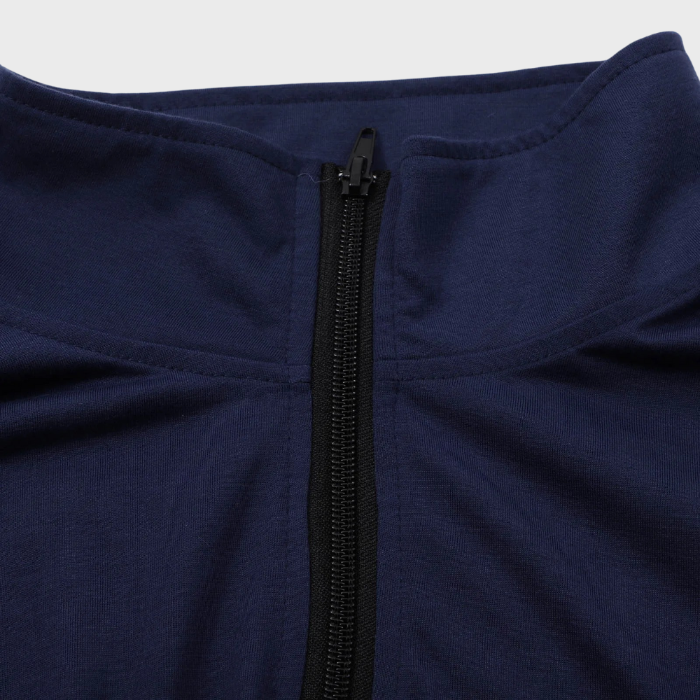 Schicker High-Collar-Pullover mit halbem Reißverschluss für Männer mit gemütlichem Komfort und modernem Stil | Jonathan