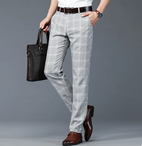 Einzigartige und stilvolle Herren Karo-Stretch-Hose mit elegantem Komfort | Dex