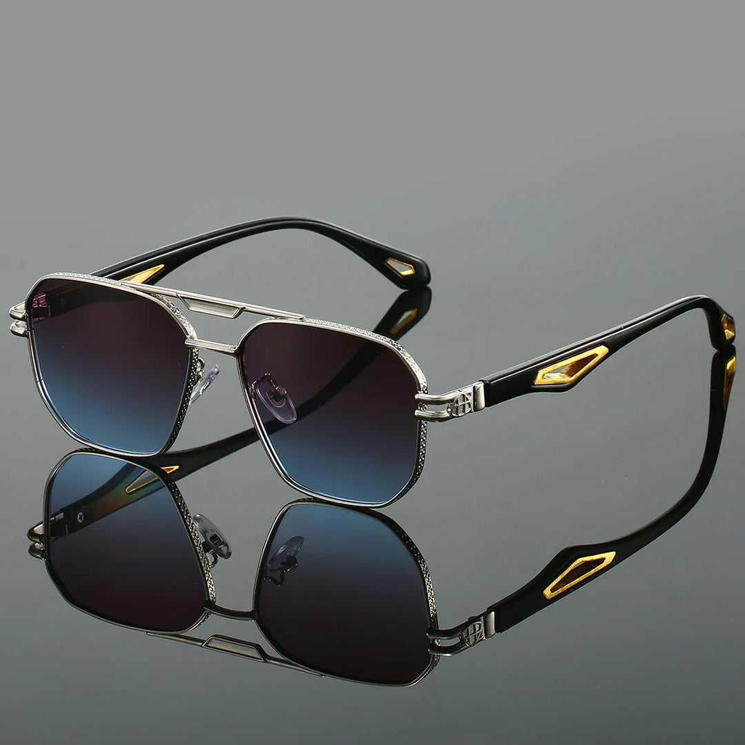Herren-Sonnenbrille | Double Bridge & Aviator Design | UV400 Schutz | Edelstahl