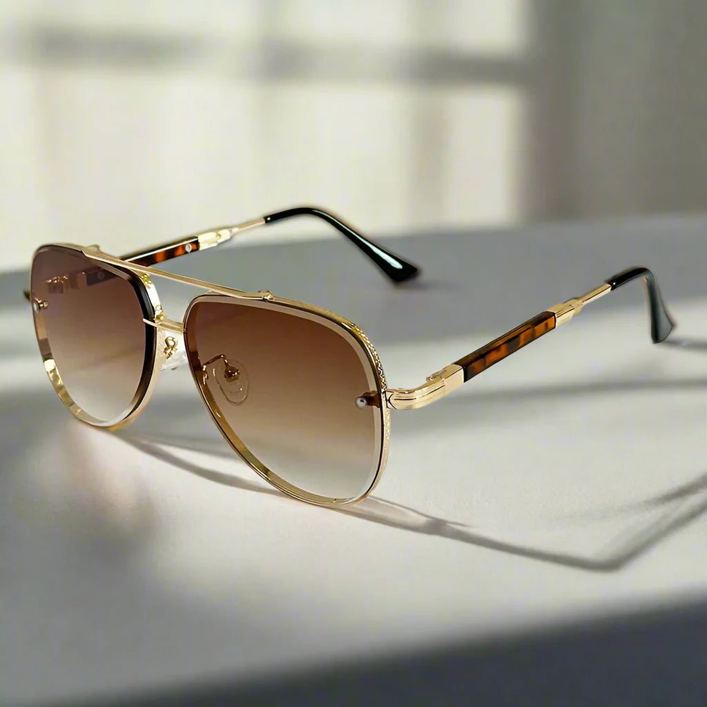 Herren-Sonnenbrille | Ovales Vintage-Design | Polarisierte Gläser & UV400 | Edelstahlrahmen