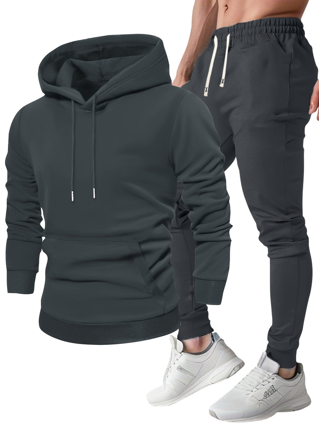 Herren-Sport-Set | Kapuzenpulli & Sweatpants | Bequem & atmungsaktiv | Frühling & Herbst