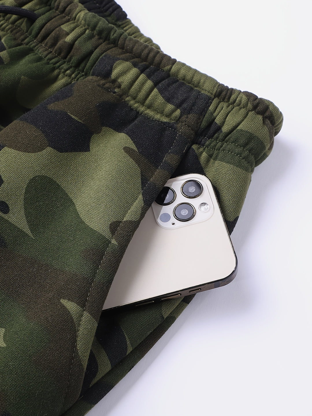 Herren Camouflage Kapuzenpulli und Sportanzug | Gestricktes Polyester | Lange Ärmel | Kordelzug am Bund