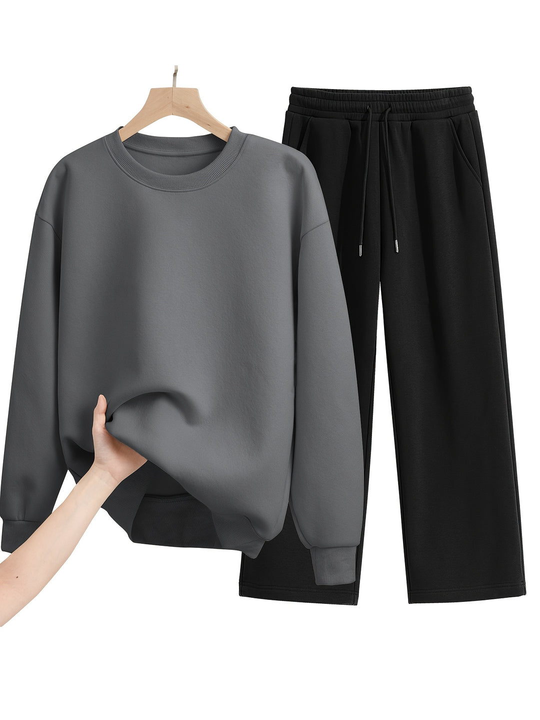 Zweiteiliges Set für Männer | Gerade Hose & Sweatshirt | Bequem & Trendy