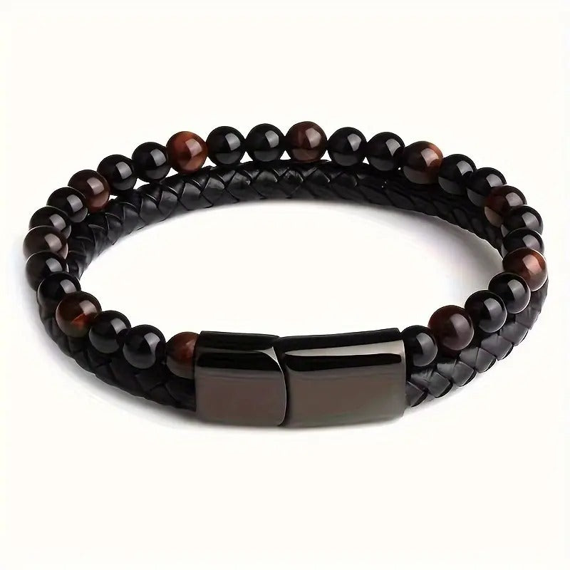 Herrenarmband | Doppellagiges Kunstleder | Modern & Stylisch
