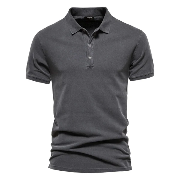 Herren-Poloshirt | Atmungsaktive Baumwolle | Casual & Golf | Unifarben | Kurze Ärmel