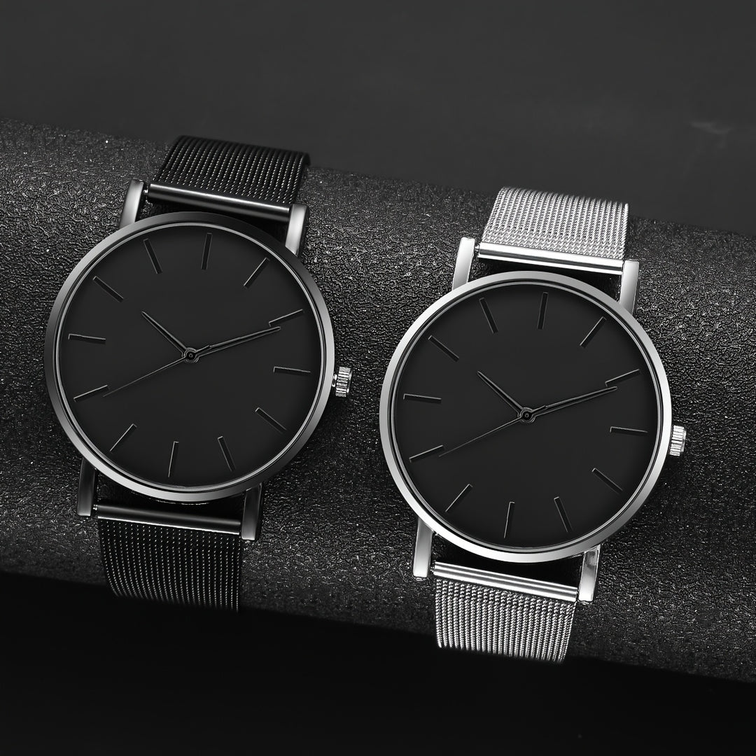 Stilvolles 2er-Set Quarzuhren für Herren mit Aluminiumgehäuse und passendem Armband | Mark