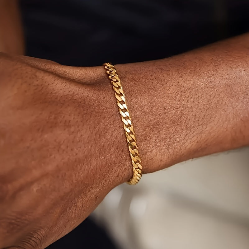 Herrenarmbänder Set | Luxuriöses Twist & Chain Design | Elegant & Hip-Hop | Bügeleisen - 2 Stück
