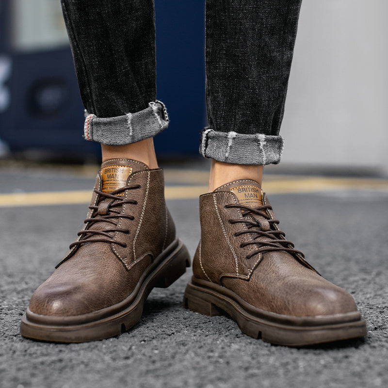 Herrenstiefel | Hochwertiges Leder | Rutschfest & Modisch | Britischer Stil