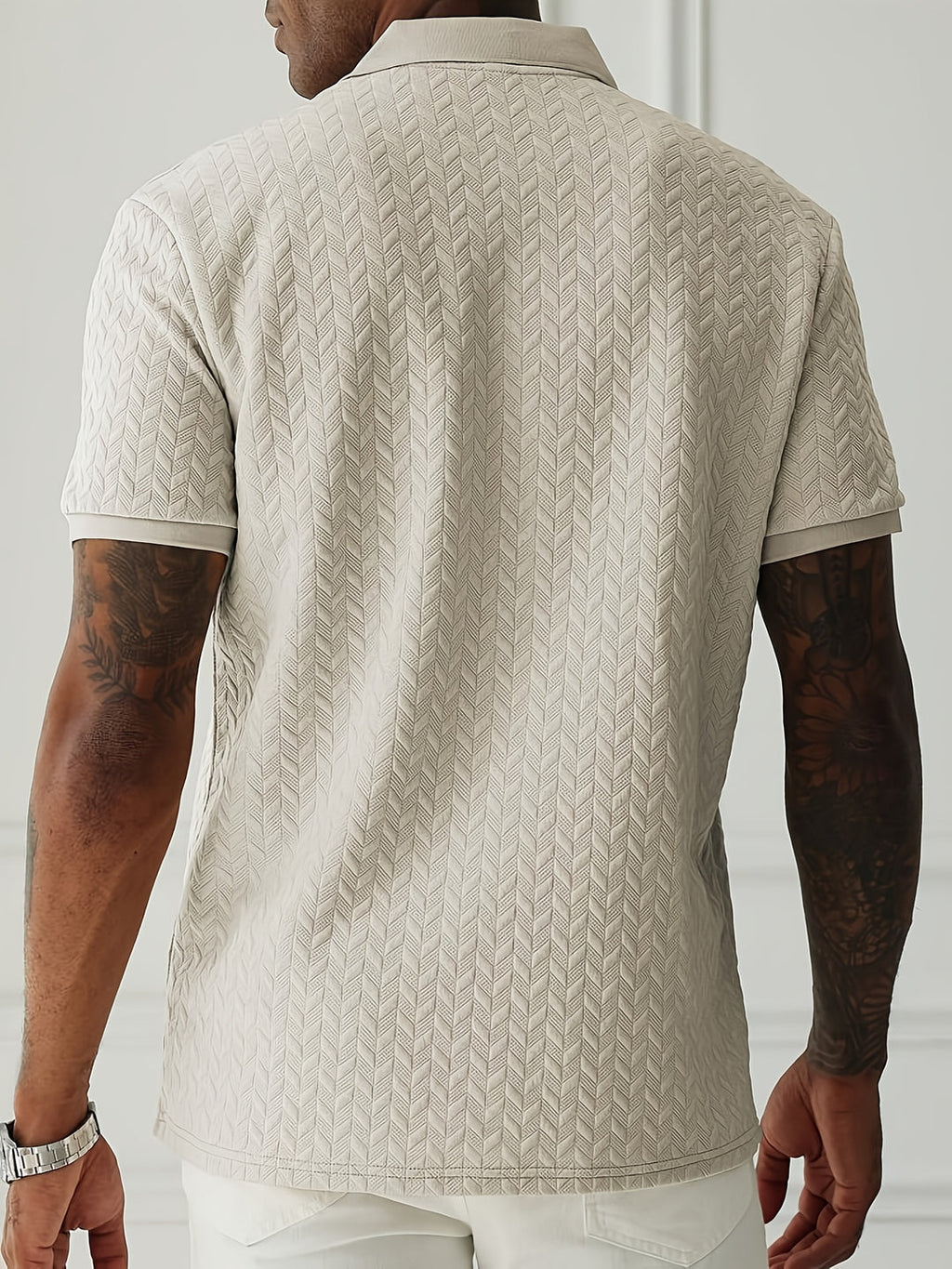 Stylisches Herren-Kurzarm-Henley-Shirt mit Knopfleiste und einzigartiger Textur | Niels