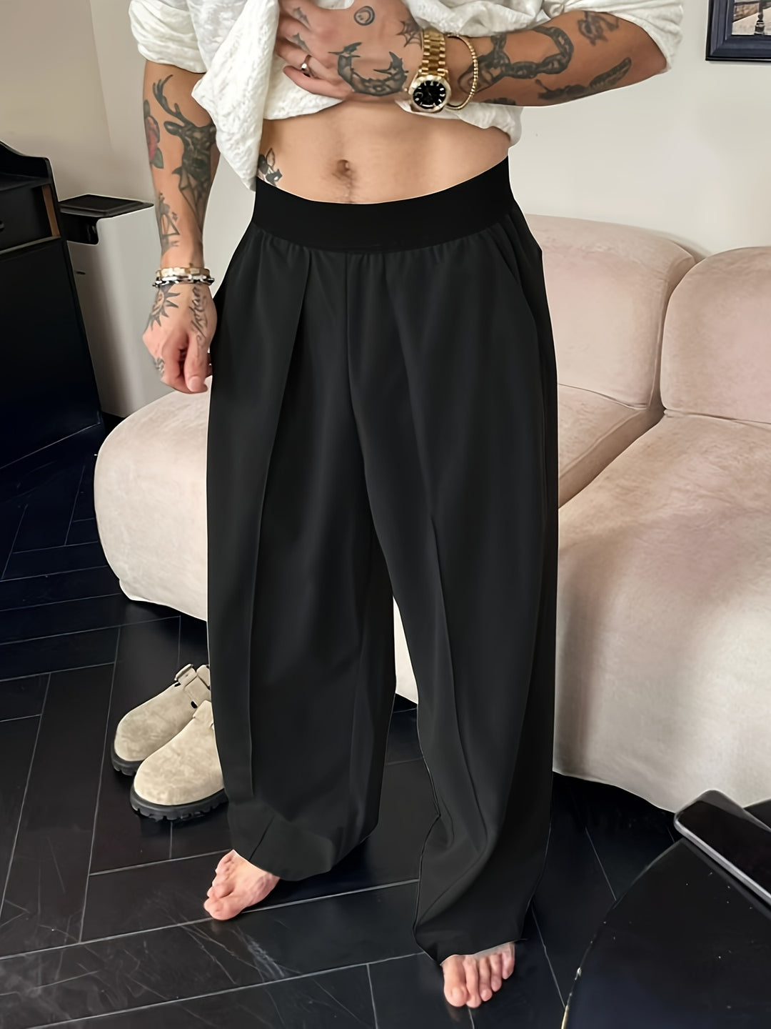 Trendige und bequeme weite Hose für Herren mit lässiger Passform und stylischem Look | Fedde