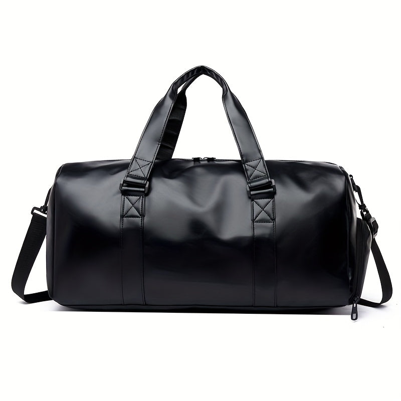 Reisetasche für Männer | Vintage-Stil | Teleskopgriff & Umhängeriemen | Schwarz