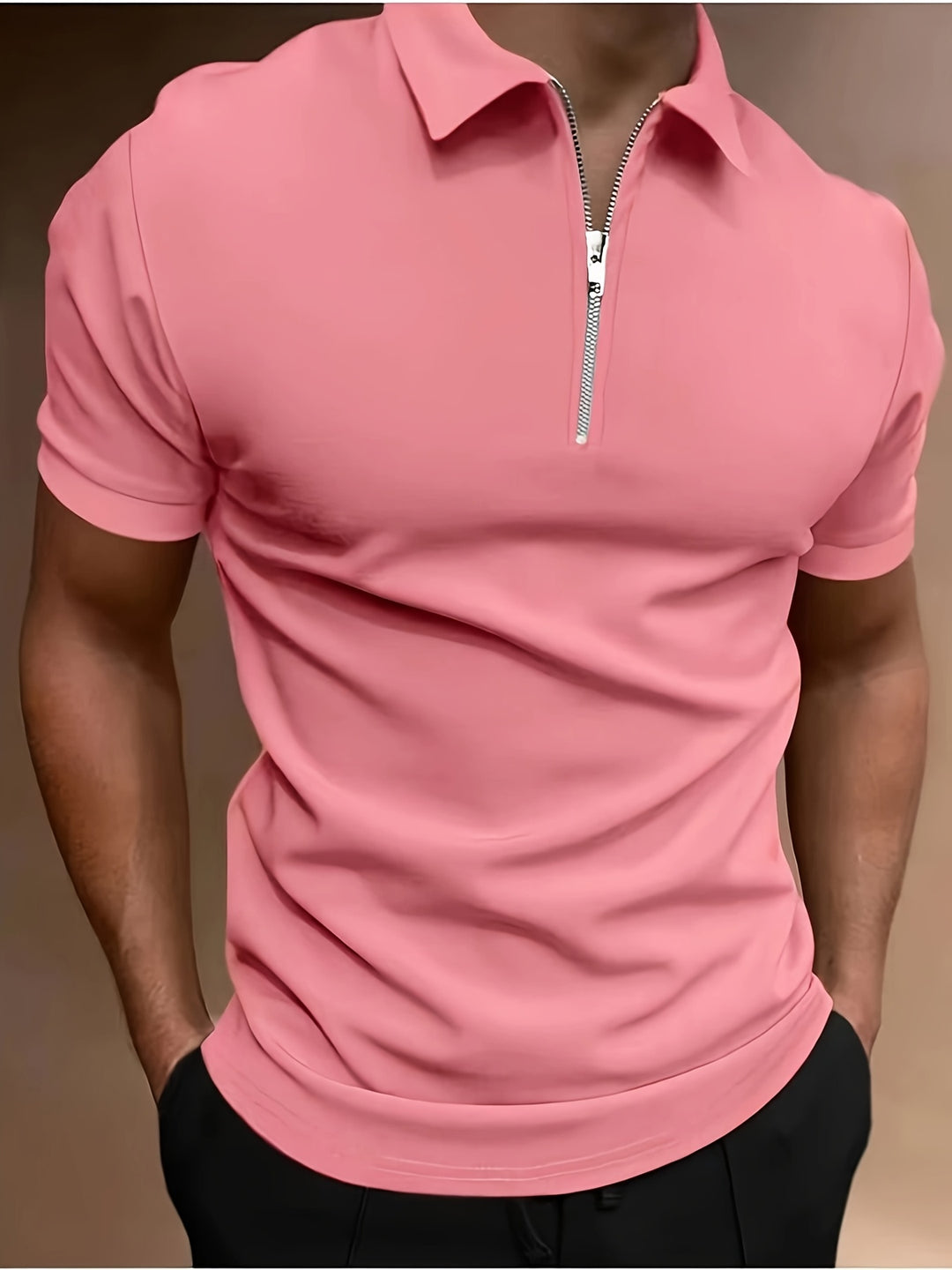 Herren-Golf-Shirt | Stretch & Reißverschluss | Lässig & Stylisch | Unifarben