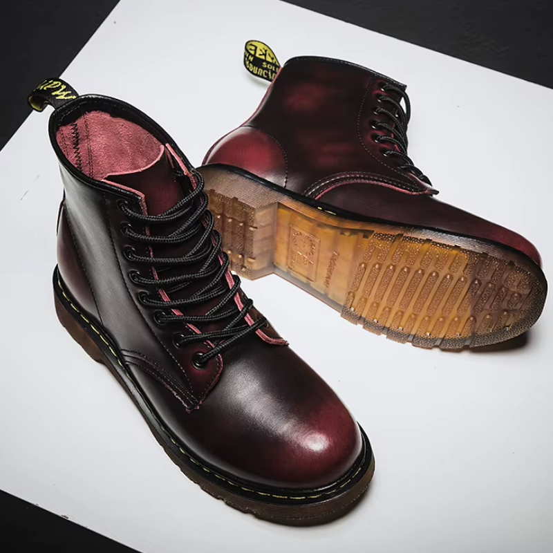 Strapazierfähiger Winterstiefel aus Leder zum Schnüren für Männer mit rutschfester Sohle und klassischer Eleganz | Jari