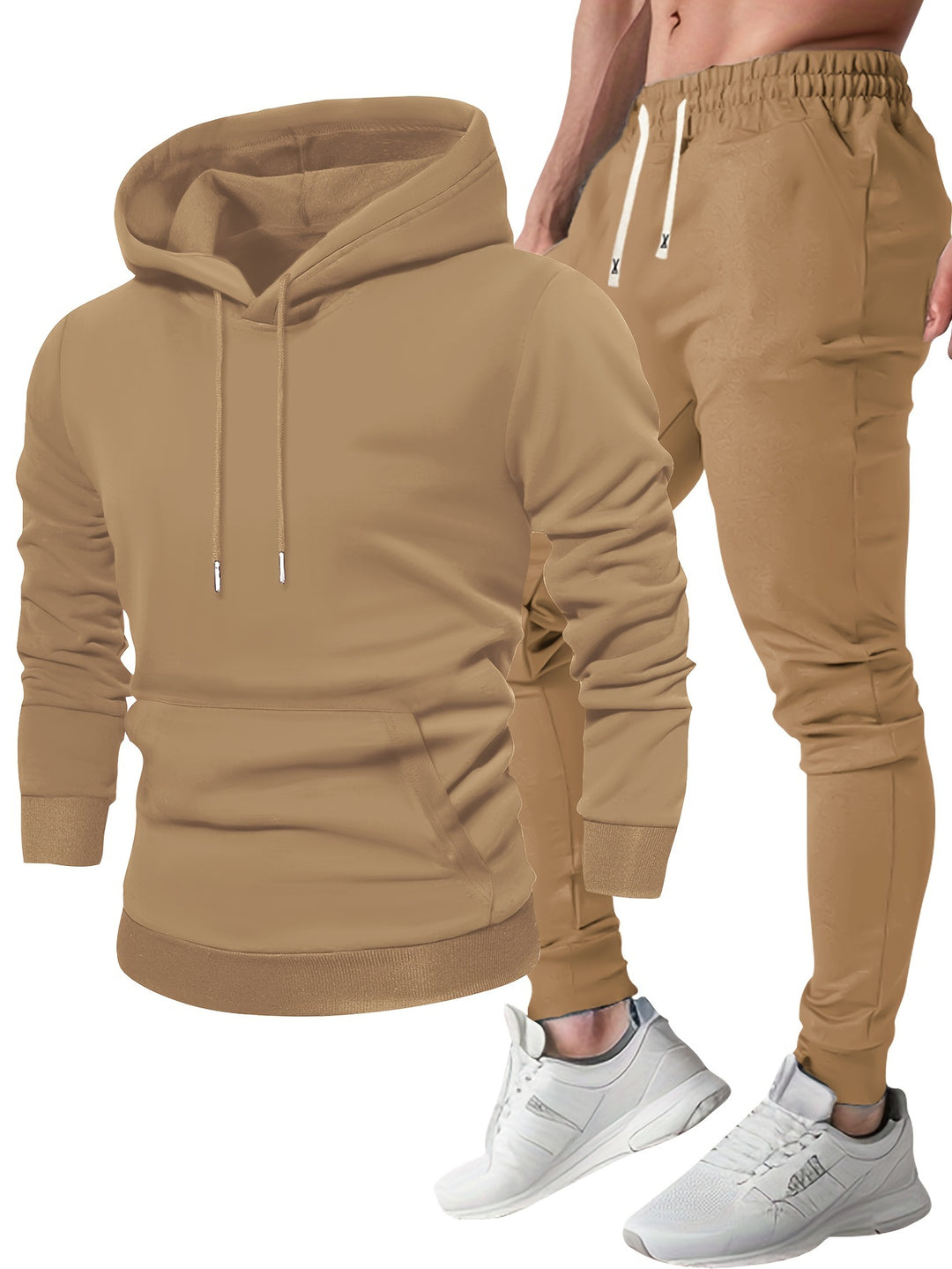Herren-Sport-Set | Kapuzenpulli & Sweatpants | Bequem & atmungsaktiv | Frühling & Herbst