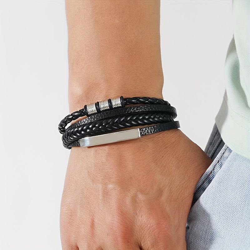 Herrenarmband | Vintage Handwoven | Mehrlagig & Magnetverschluss