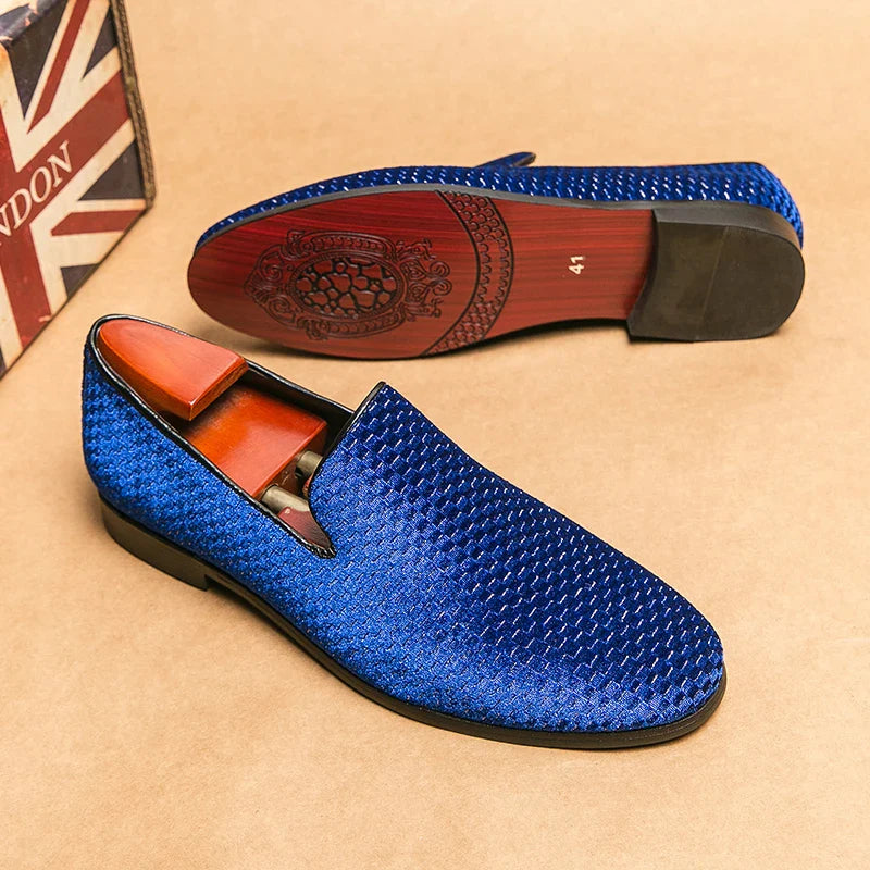 Herren Loafers | Gewebter Samt | Handgefertigt & Bequem | Anzugschuh