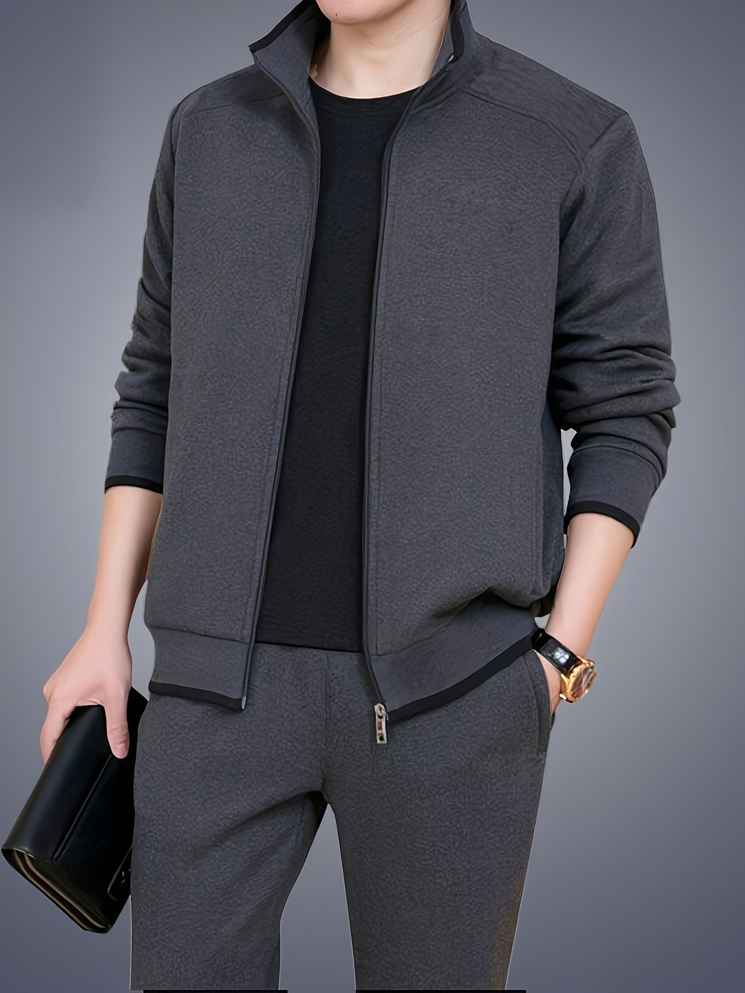 Herren-Sportbekleidungsset | Trendy & Bequem | Zip-Up Jacke & Jogger | Frühling & Herbst