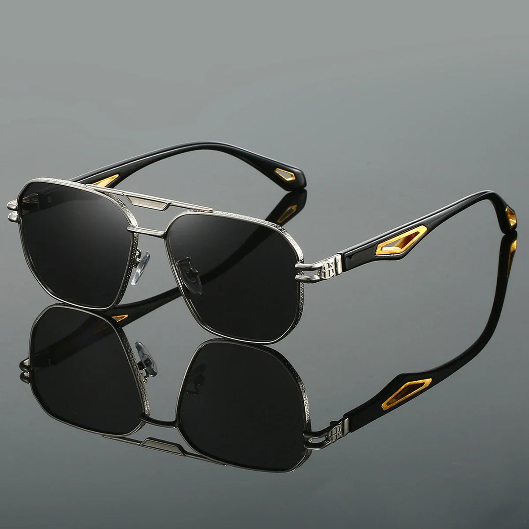 Herren-Sonnenbrille | Double Bridge & Aviator Design | UV400 Schutz | Edelstahl