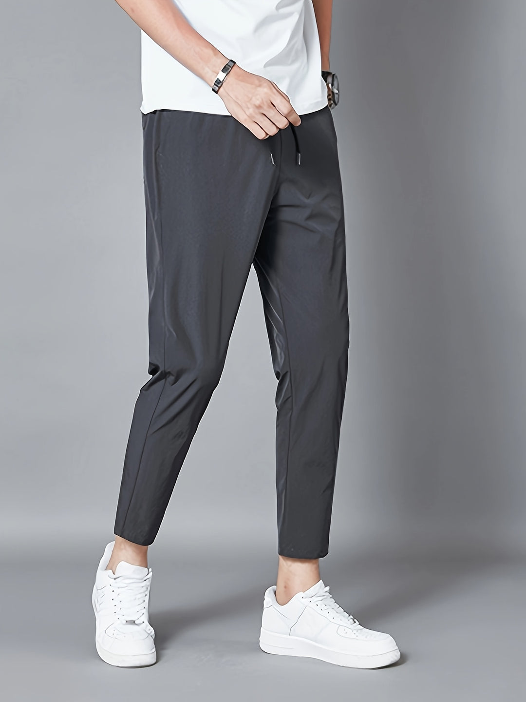 Herrenhosen | Leichtes Polyester | Atmungsaktiv & Stretch | Kordelzug am Bund