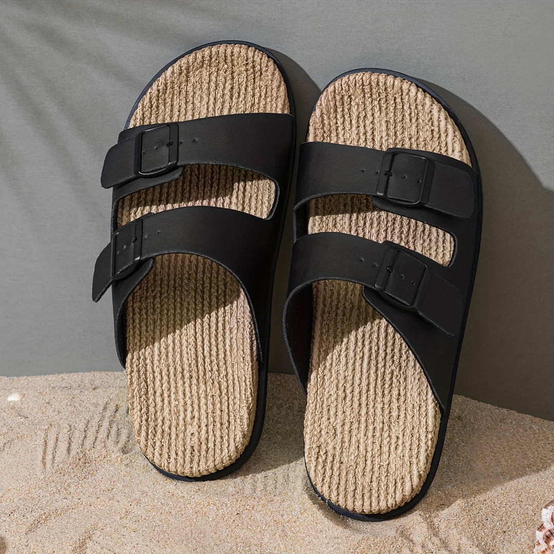 Herrensandalen | Offene Zehe & Schnalle | Atmungsaktiv & Rutschfest | EVA-Sohle für Strand & Wasser