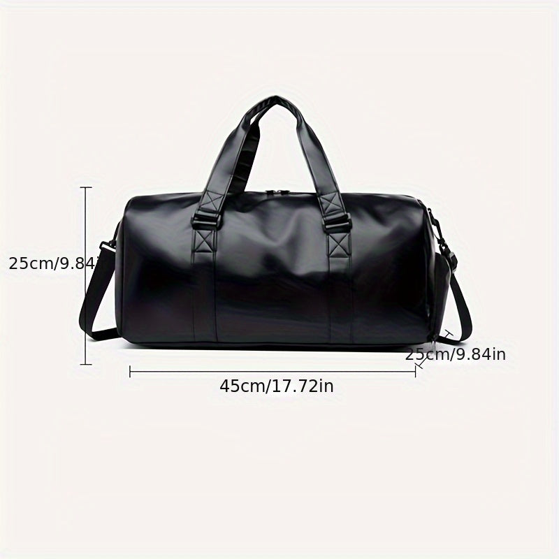 Reisetasche für Männer | Vintage-Stil | Teleskopgriff & Umhängeriemen | Schwarz