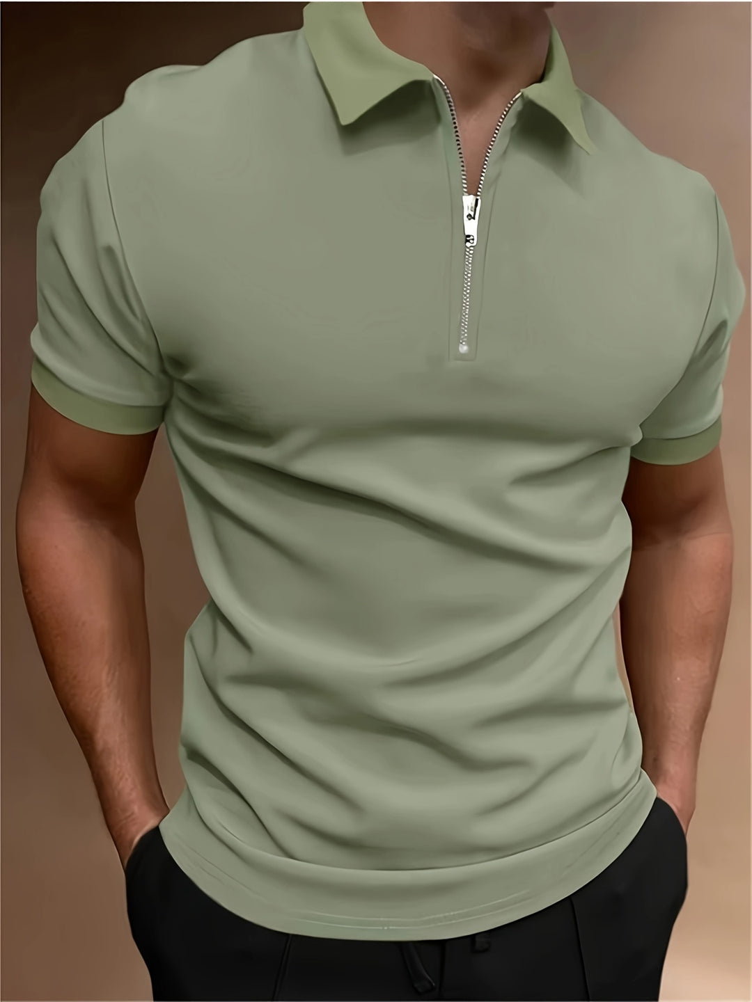 Herren-Golf-Shirt | Stretch & Reißverschluss | Lässig & Stylisch | Unifarben