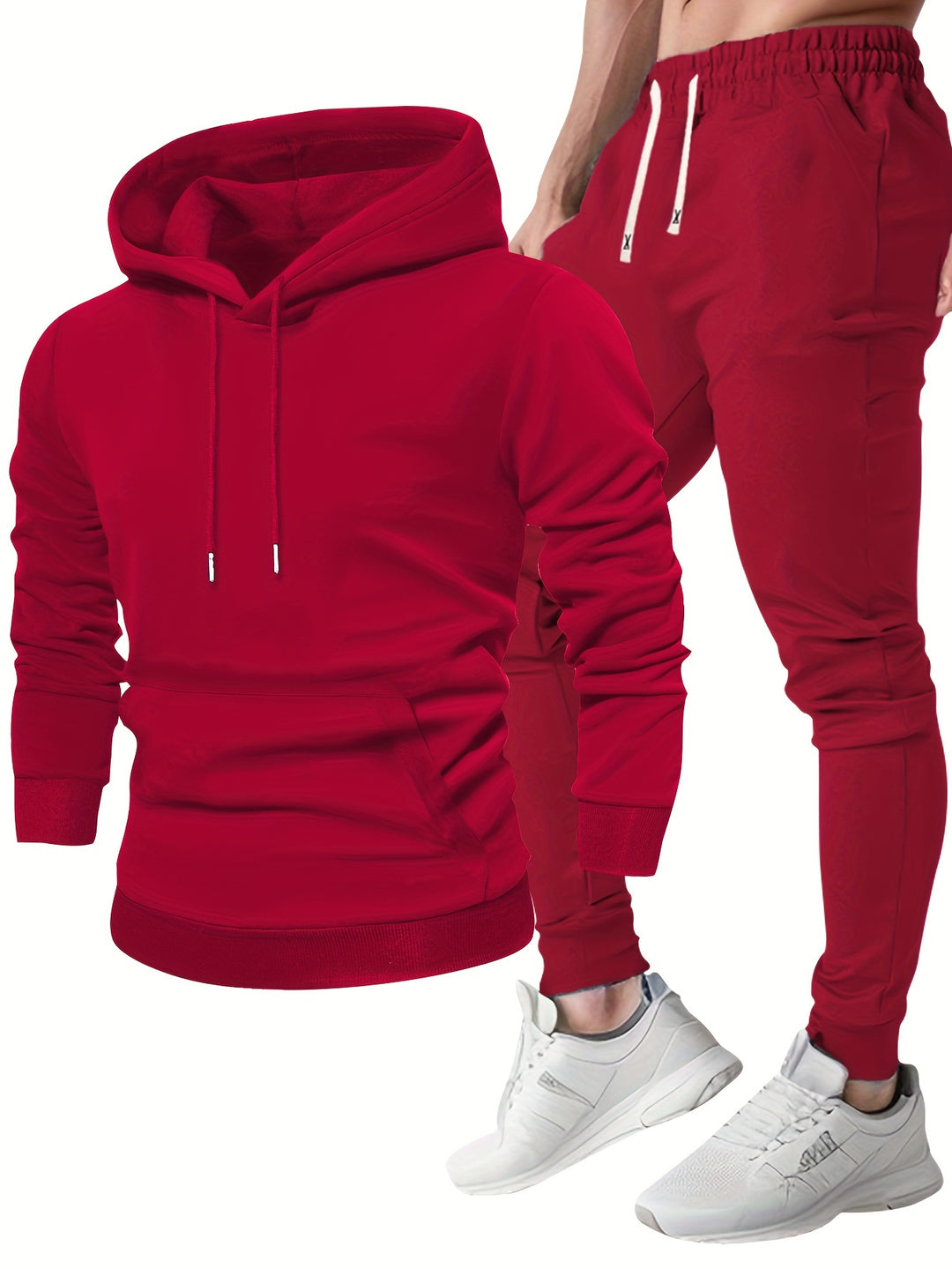 Herren-Sport-Set | Kapuzenpulli & Sweatpants | Bequem & atmungsaktiv | Frühling & Herbst