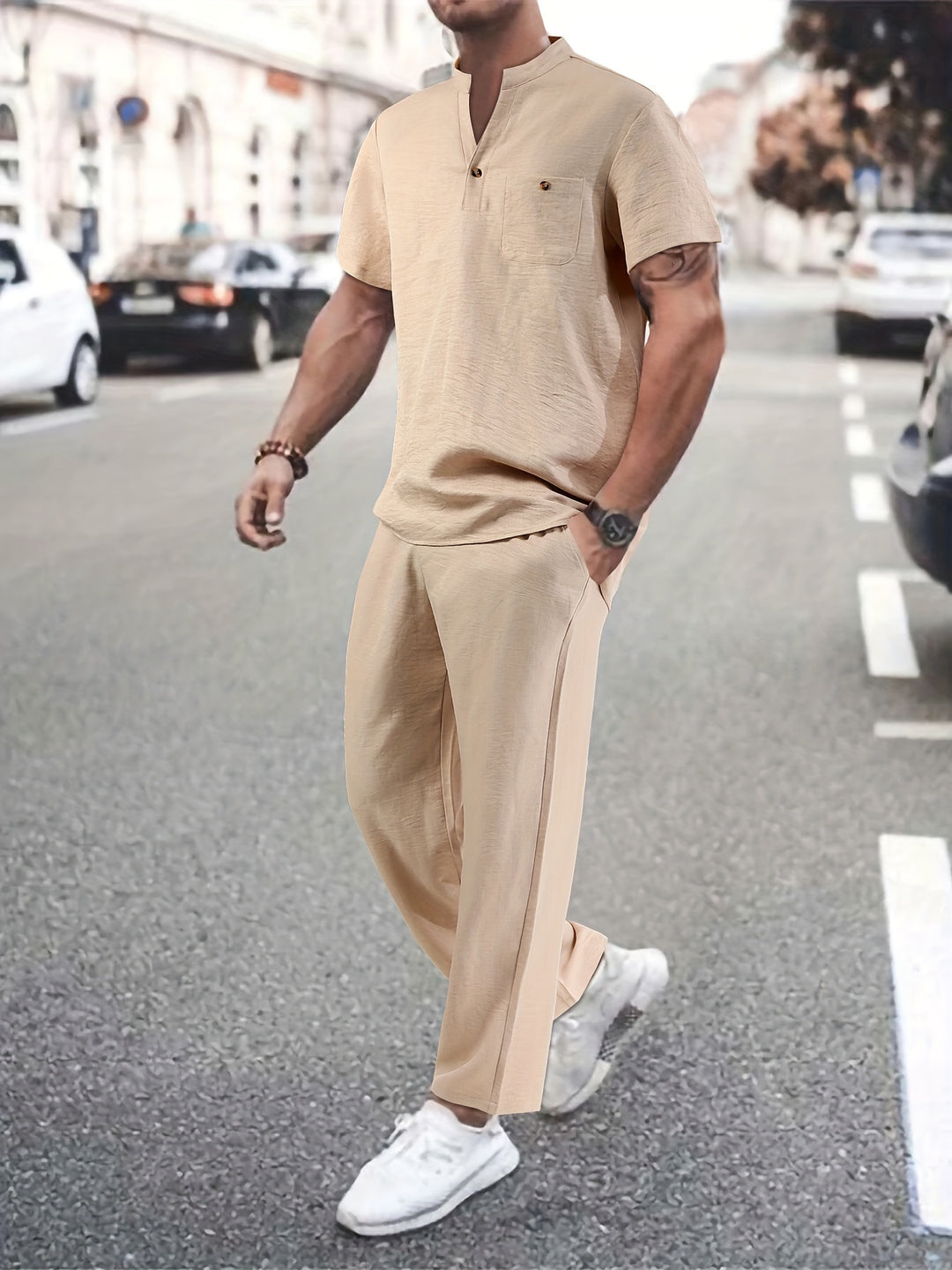 Atmungsaktives Hemd & lockere Hose | Stylisch & Bequem | Herren-Set
