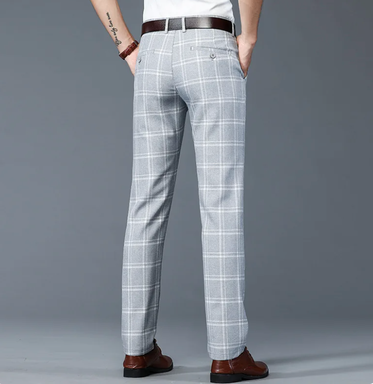 Einzigartige und stilvolle Herren Karo-Stretch-Hose mit elegantem Komfort | Dex