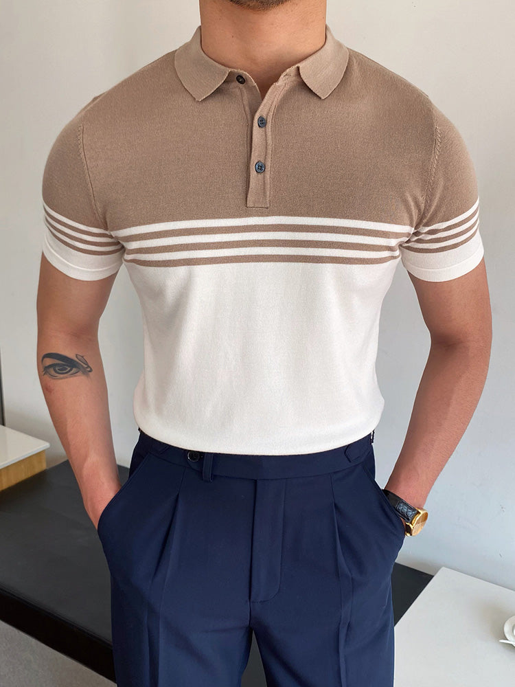 Herren-Polo | Kurzarm | Patchwork-Design | Lässiger Sommer-Stil