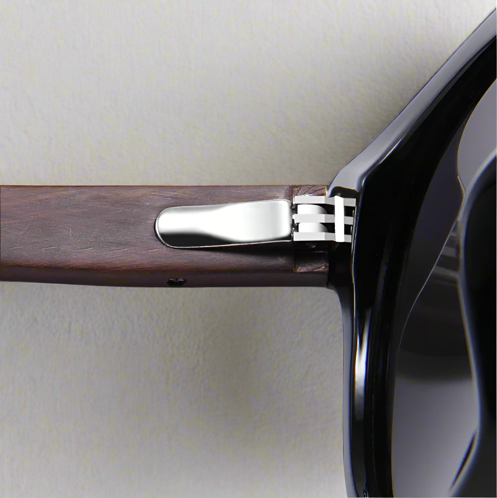 Herren-Sonnenbrille | Polarisiert & UV400 | Bambusbeine & Vintage-Design | Federscharniere