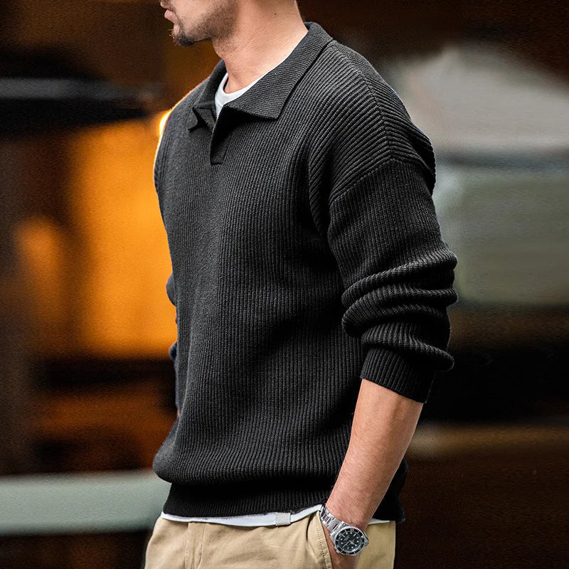 Gestrickter Herren-Polopullover mit anspruchsvollem Stil und zeitloser Eleganz | Tim