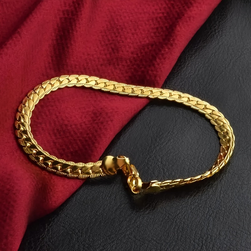 Herrenarmband | Vergoldetes Gold | Trendiges & schlichtes Design | Kupfer