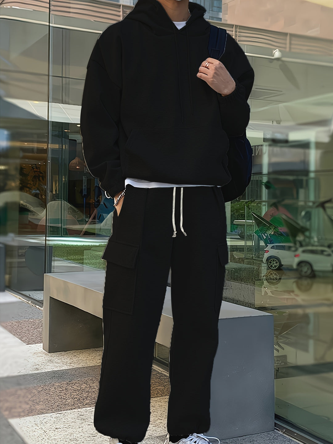 Herren-Sport-Set | Kapuzenpulli & Sweatpants | Leichter Stretch & Komfortabel | Frühling/Herbst