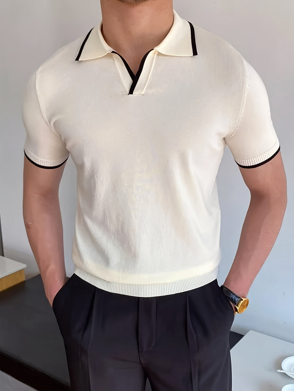 Elegantes und atmungsaktives Herren-Kurzarm-Poloshirt mit komfortablem Stretch | Valentine