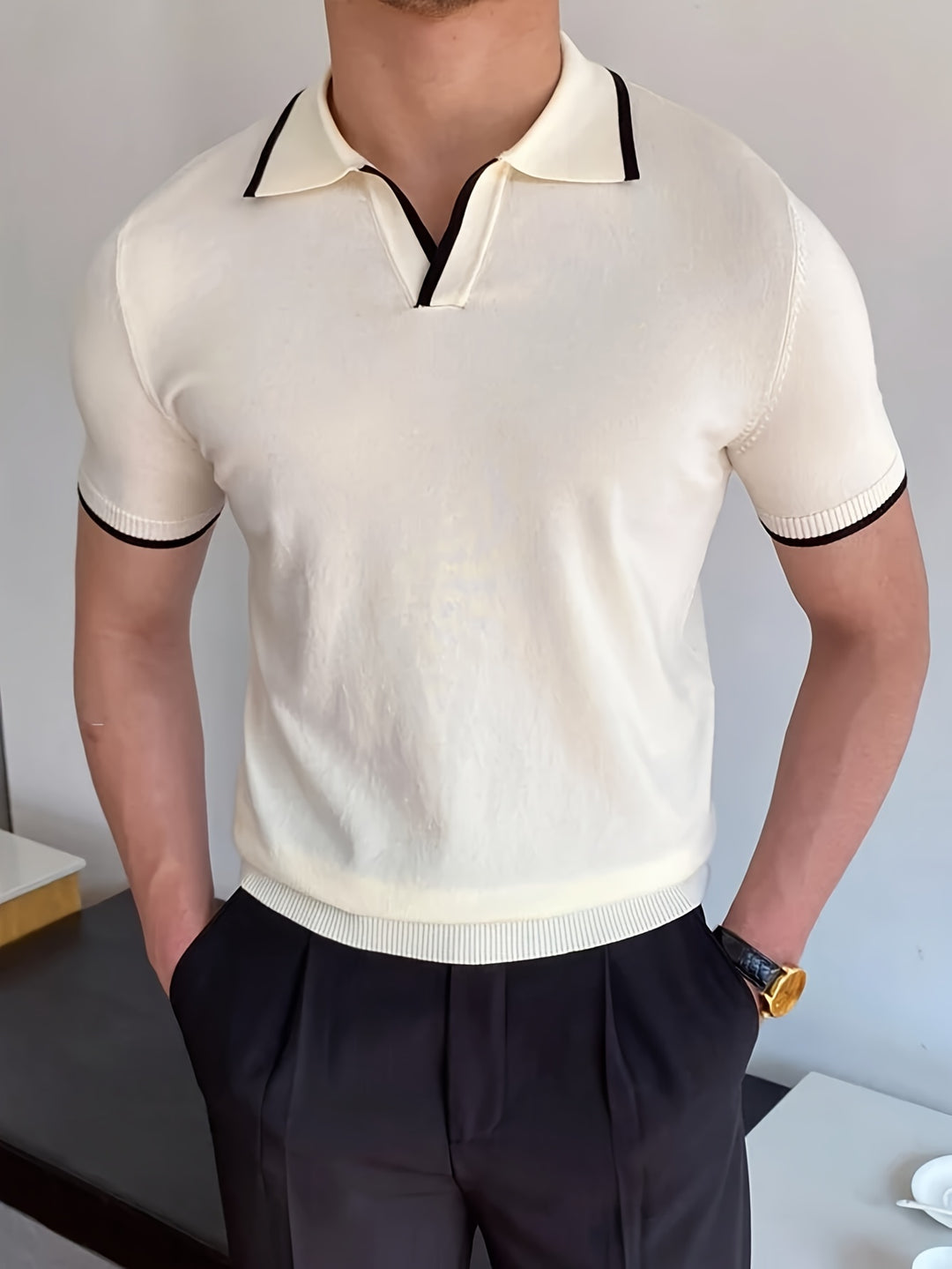 Elegantes und atmungsaktives Herren-Kurzarm-Poloshirt mit komfortablem Stretch | Valentine