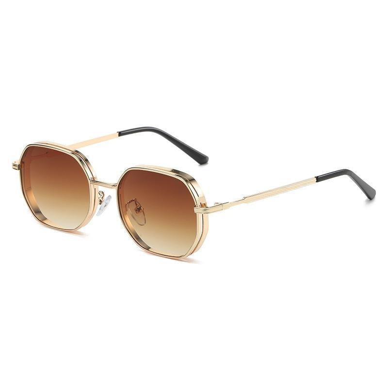 Herren Sonnenbrille | Sechseckiger Metallrahmen | Punk Style | Vintage & Einzigartig