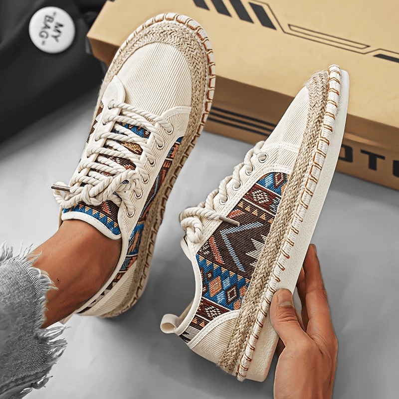 Herren Espadrille Sneakers | Bohemian Style | Atmungsaktiv & Vintage Look