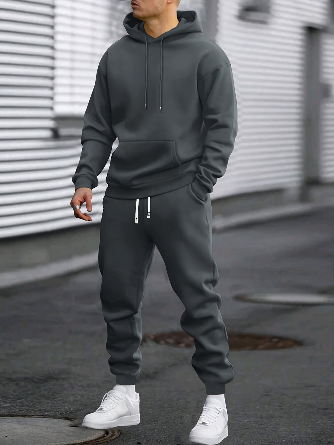 Herren-Sport-Set | Kapuzenpulli & Sweatpants | Bequem & atmungsaktiv | Frühling & Herbst