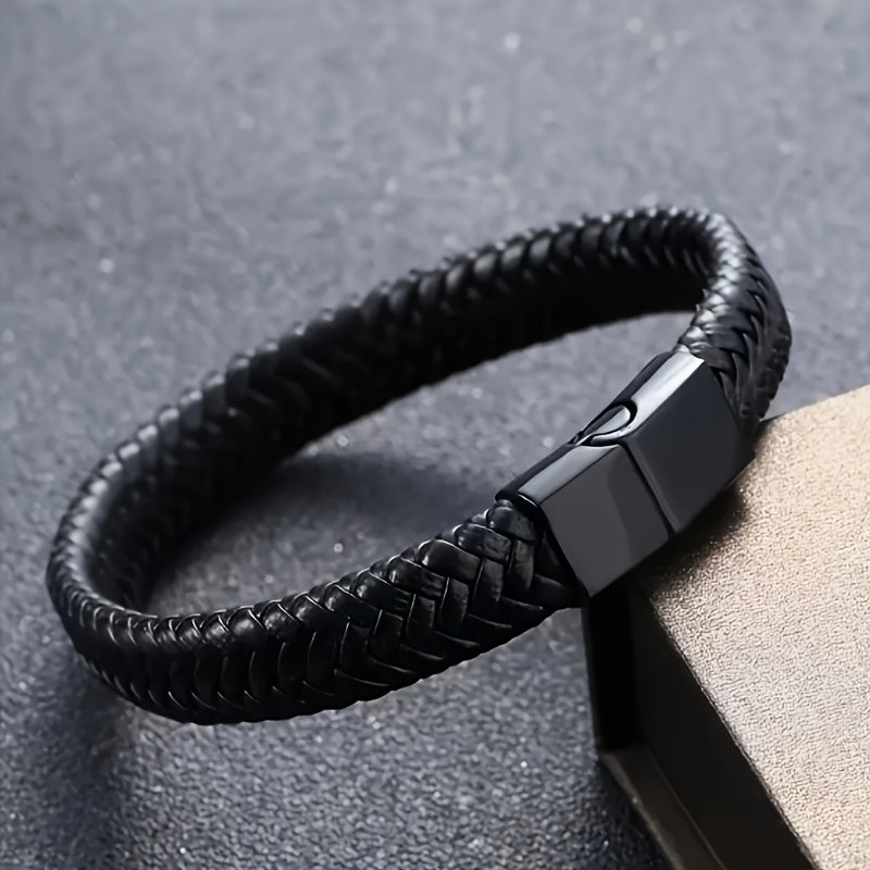 Herrenarmband | Vintage gewebtes Kunstleder | Magnetverschluss & Stylish