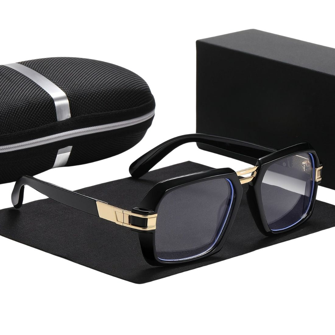 Herren Steampunk-Sonnenbrille | Quadratischer Rahmen | Stilvoll & staubdicht