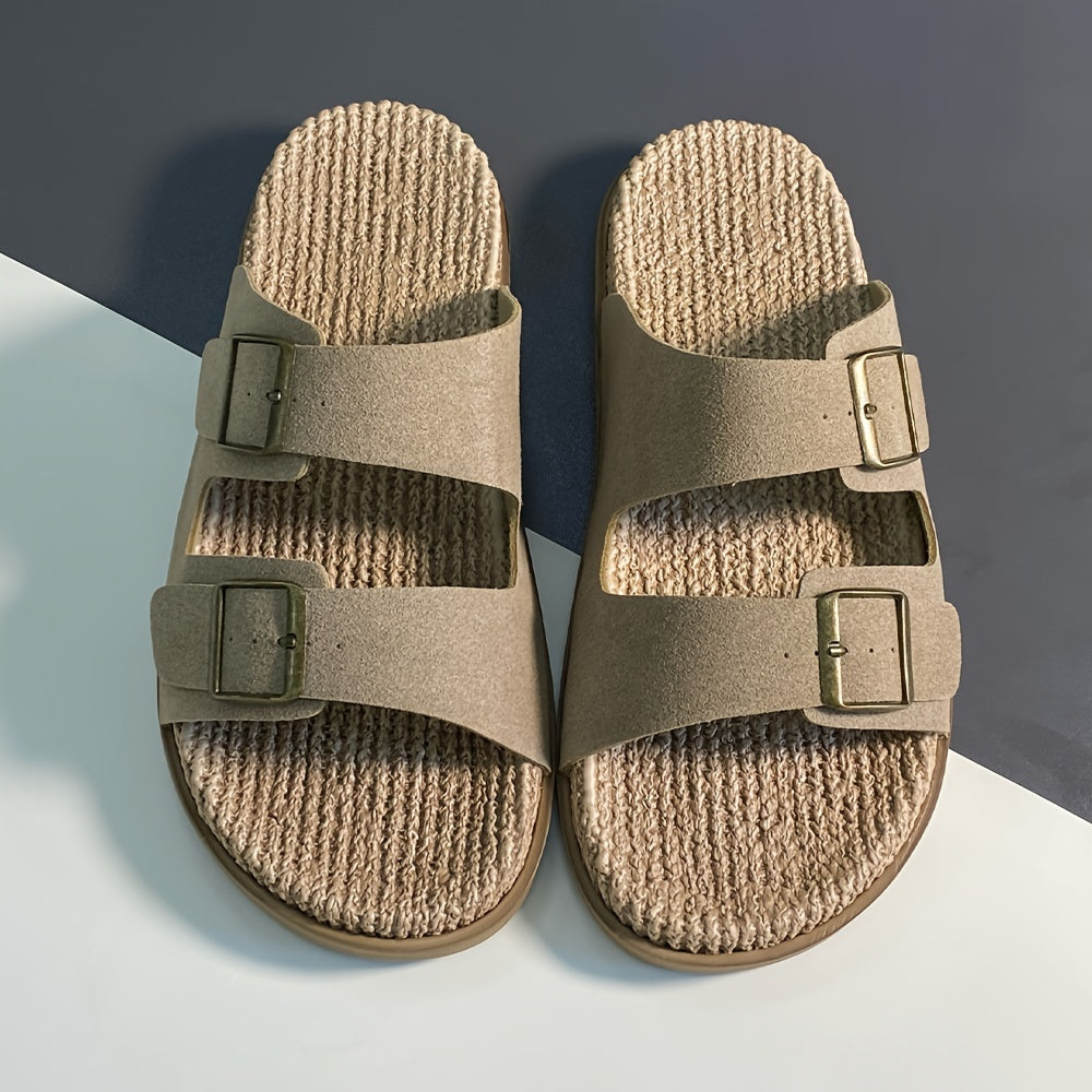 Herrensandalen | Offene Zehe & Schnalle | Atmungsaktiv & Rutschfest | EVA-Sohle für Strand & Wasser