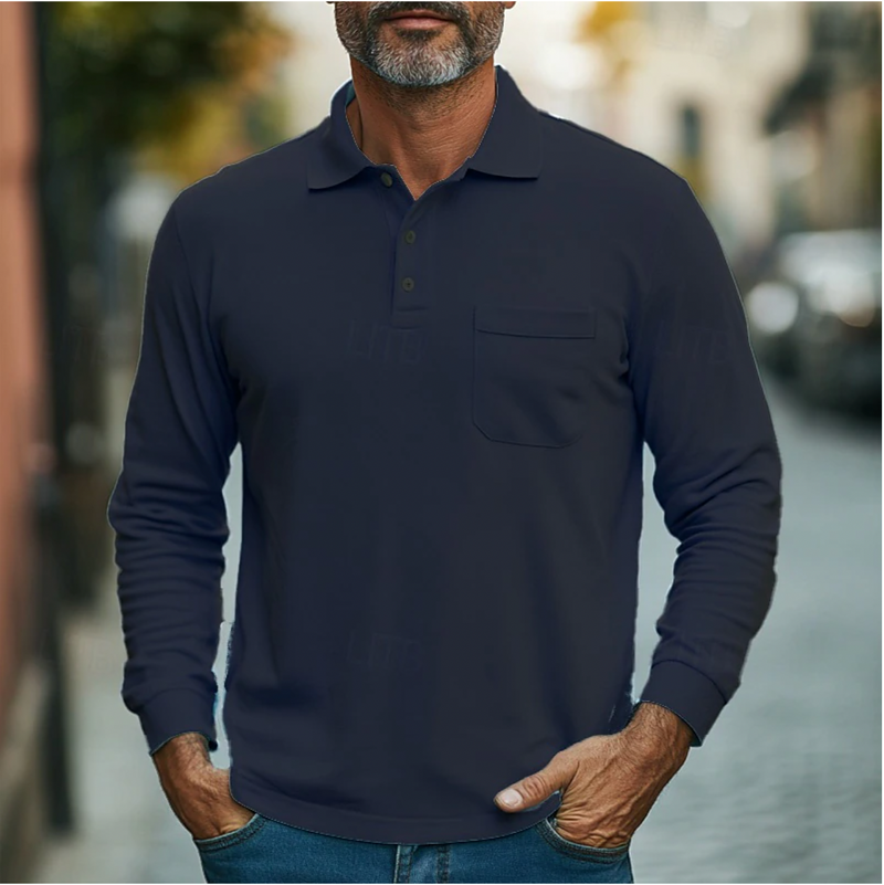 Modernes und bequemes Herren-Langarm-Poloshirt mit klassischem Design | Max